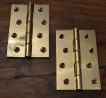 10 x Pairs Solid Brass 4" Extruded & Washered Butt Hinges